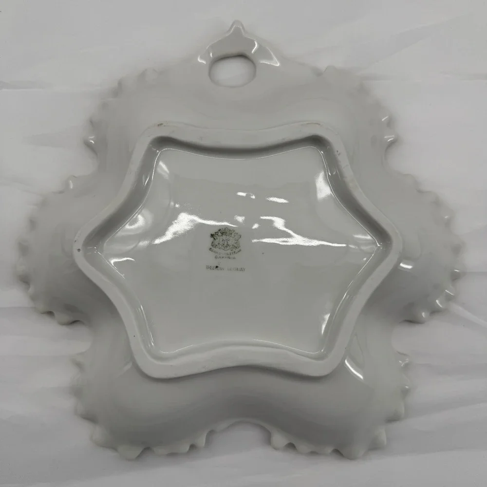 Vintage Gerold Porzellan Bavaria Western Germany Floral Trinket‎ Dish Gold Trim